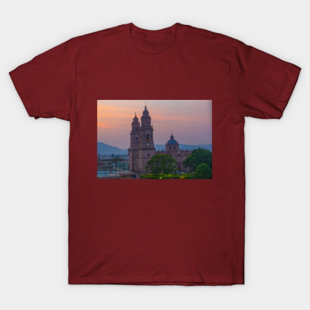 Mexico. Morelia. Cathedral at Sunrise. T-Shirt by vadim19